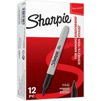 Sharpie Fine Point, Ohut pää, Musta, Monivärinen, Hienojakoinen, AP, Metalli, Paperi, Muovi (S0810930)