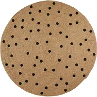Affari of Sweden KESÄKUU Matto luonnollinen/musta Ø120 cm
