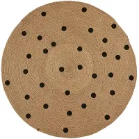 Affari of Sweden KESÄKUU Matto luonnollinen/musta Ø90 cm