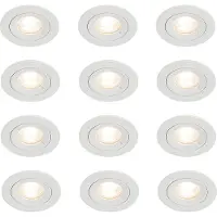 QAZQA 12 kpl upotettavaa valaisinta, pyöreä, valkoinen, GU10, 50 mm, IP44 - Xena