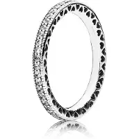 Pandora hopeinen sydänsormus 190963CZ-60