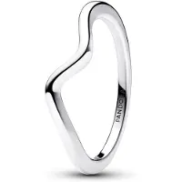 Pandora Timeless hopeinen sileä aalto sormus 193095C00-54