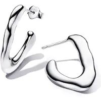 Pandora Essence hopeiset kreolikorvarenkaat V-muoto 293290C00
