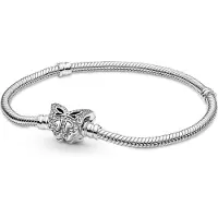 Pandora Moments hopeinen perhonen käärme rannekoru 590782C01-19