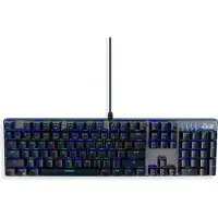 MediaRange MRGS101-UK, Langallinen, USB, Mekaaninen, QWERTY, RGB LED, Musta, Hopea
