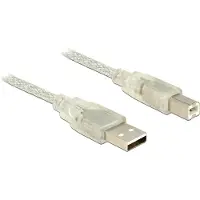 DeLOCK 83896 USB cable USB 2.0 5 m USB A USB B Transparent (83896)