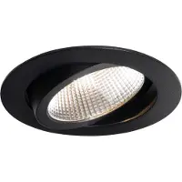 QAZQA Upotettava kohdevalaisin musta 9,5 cm sis. LED 1015 lm himmennettävä IP23 - Gaius