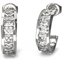 GUESS Mon amour hopeanväriset sydänkorvakorut JUBE04603JWRHT/U