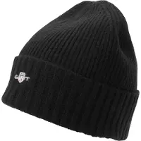 Gant for man. 9910023 Black Shield beanie (OSFA), Casual, Wool
