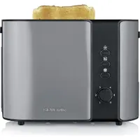 Severin Automatic Toaster AT 9573 (grey/black, 800 watts, for 2 slices of toast)