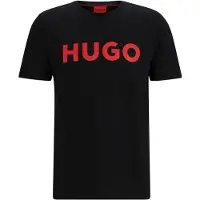 HUGO for man. 50467556 T-shirt Dulivio black (S), Casual, Cotton, Short sleeve, Sustainable