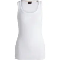 BOSS for woman. 50504245 T-shirt Emmatite white (L), Casual, Cotton, Sleeveless / Straps