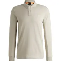 BOSS for man. 50507704 Beige Passerby Slim Fit Polo (S), Casual, Cotton, Long sleeve