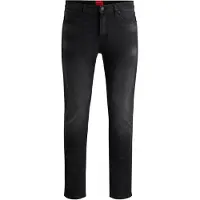 HUGO for man. 50524229 Extra slim fit jeans in deep black stretch denim (30/32), Casual, Organic Cotton, Sustainable
