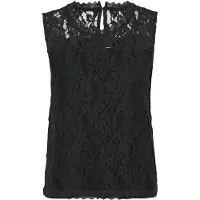 Cream Crkit Lace Top - Black - L