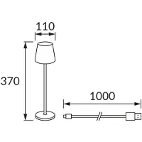 Strühm Ulkopöytävalaisin Struhm Toga Led 2w 200lm Cct Dim Usb, biały