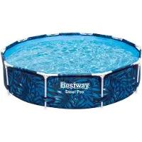 Bestway Steel Pro Tropical Leaf Ø 305x66 Cm Teräs Pyöreä Maanpäällinen Allas