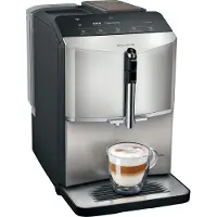 Siemens EQ.300 TF303E07, Espressokone, 1,4 L, Kahvipavut, Sisäänrakennettu jauhin, 1300 W, Musta, Metallinen, Hopea