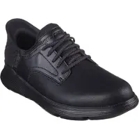 SKECHERS for man. 205046 Garza Gervin Slip-ins Leather Slippers Gervin black (46), Flat, Laces, Casual