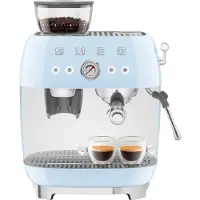 Smeg - Manuaalinen Espressokone kahvimyllyllä EGF03 Pastellinsininen