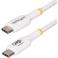 StarTech.com 1m White USB-C Charging Cable, USB-IF Certified USB C Cable, 240W PD EPR, USB 2.0 Type-C Laptop Charger Cord, USB-C Data Transfer Cable, TPE Jacket (USB2EPR1MW)