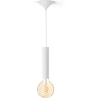 Philips Tuotepaketti: Suuri Valkoinen Ripustusjohto + Filamentti G125 Globe -lamppu, Säädettävä Valkoinen Valo