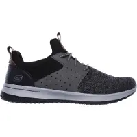SKECHERS Matalavartiset tennarit 'Delson Camben' ruskea / mudanvärinen / vaaleanharmaa / musta