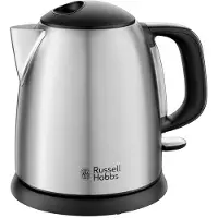 Russell Hobbs Adventure Mini -vedenkeitin, 1,0 l, 2400 W, musta/ruostumaton teräs