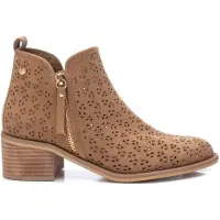 Xti for woman. 14225502-TAUPE Ankle boots 142255 brown -Heel height: 5cm (38), 3 to 5 cm, Zip, Casual, Imitation leather