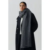 Gina Tricot Soft Knitted Scarf - Grey - ONE SIZE