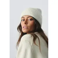 Gina Tricot Rib Beanie - White - ONE SIZE