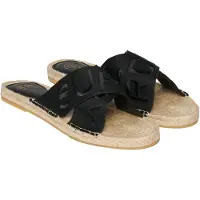 Superdry for woman. WF310221A Black espadrilles with crossed straps (37), Fabric, Flat, None, Casual