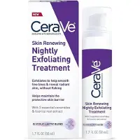 CeraVe Skin Renewing Nightly Exfoliating Treatment Anti Aging Seerum, jossa on 5 % sekoitus glykolihappoa ja maitohappoa ryppyjä ja tummia kohtia kor