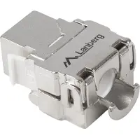 Lanberg Liitin Keystone - - RJ45 CAT.6A - Työkaluttomasti - Hopea - 22/26 johdin