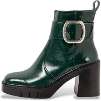 Art for woman. 1197911WS003_0G3 Leather ankle boots 1979 green (39), 8 to 10 cm, Zip, Casual