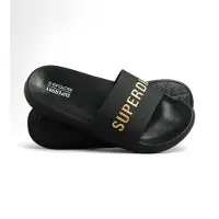 Superdry for man. MF310223A Flip flops with Code logo black (44/45), Gold, Flat, Casual, Beachwear