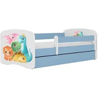 Kocot Kids Lastensänky ilman laatikkoa patjalla BabyDreams White tiny dinos 180x80 cm, valkoinen