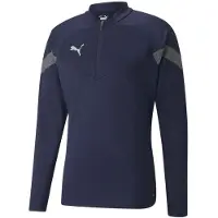 Puma Harjoituspaita Teamfinal 1/4 Vetoketju - Navy/harmaa/hopea, koko Large