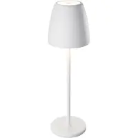 MEGATRON - LED-akkupöytävalaisin Tavola, valkoinen himmennettävä, Valkoinen/opaali, Alumiini, Nuorisotyylinen