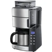 Russell Hobbs Grind and Brew Thermal Carafe, Suodatinkahvinkeitin, 1 L, Kahvipavut, Sisäänrakennettu jauhin, Musta, Ruostumaton teräs (23831 016 001)