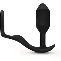 B-Vibe Snug & Tug - painava silikonitappi & penisrengas 128 g