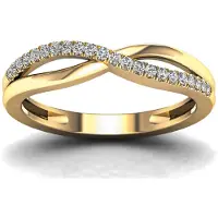Lykken Elegance crossover keltakulta timanttisormus 0,10 ct 185