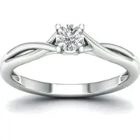 Lykken Elegance yksikivinen sormus timanteilla valkokultaa 0,10 ct 185