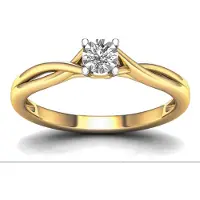 Lykken Elegance yksikivinen sormus timanteilla keltakultaa 0,10 ct 185