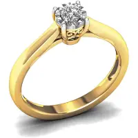 Lykken Elegance yksikivi timanttisormus 0,10 ct keltakulta -165