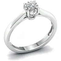 Lykken Elegance yksikivi timanttisormus 0,10 ct valkokulta -160