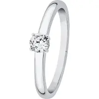 Lykken Elegance yksikivinen valkokultainen timanttisormus solitaire 0,16 ct-185