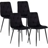 Modernhome Black Velvet -tuolit teräsjaloilla - 4 kpl