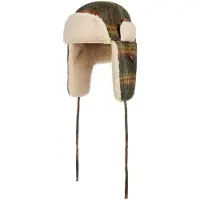 Stetson Checked Bomber Aviator Hat Green/Dark Orange Pipot S