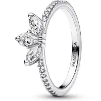 Pandora Timeless hopeinen kukka sormus 192392C01-58